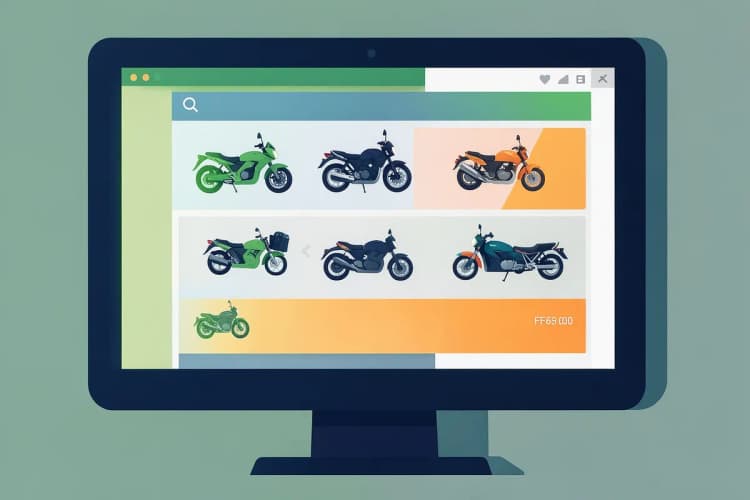 Tela de busca da OLX exibindo resultados de "moto para entrega de gás", com fotos de motos variadas.